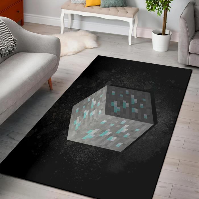 Diamond Ore Minecraft Bedroom Area Rug Design Diamond Ore Minecraft Bedroom Area Rug Design