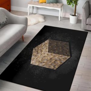 Dirt Block Minecraft Bedroom Area Rug Design