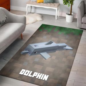 Dolphin Minecraft Bedroom Area Rug Design