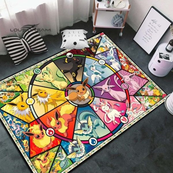 Eevee Evolutions Rug Eevee Pokemon Rug Home Decor