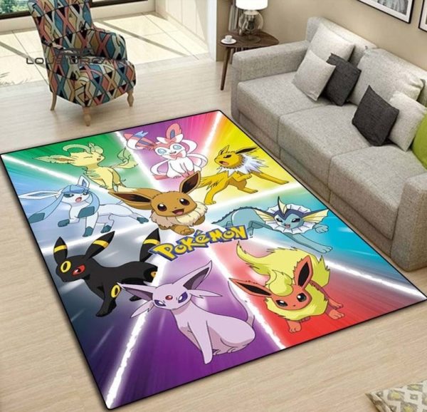 Eevee Pokemon All Forms Evolution Rug Home Decor