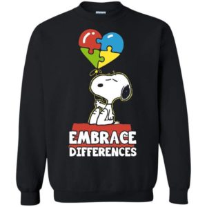 Embrace Differences Autism Awareness Balloon Snoopy Sweatshirt