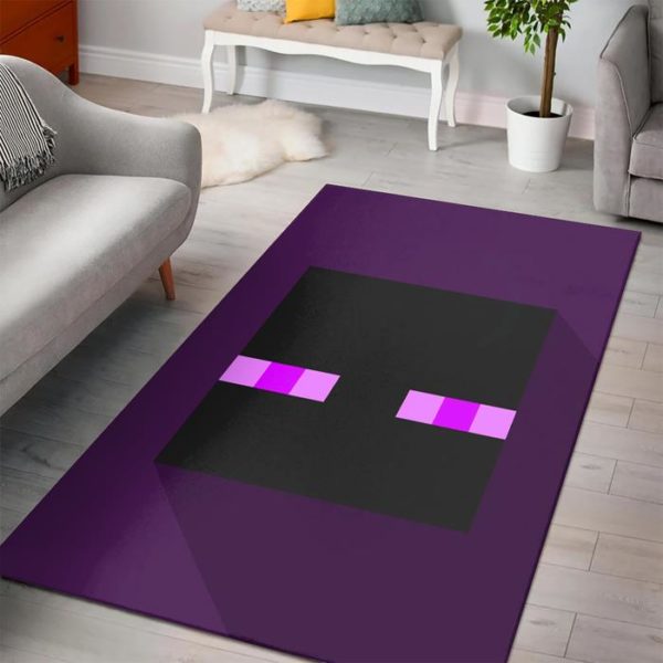 Enderman Head Minecraft Bedroom Area Rug Design