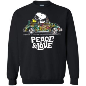 Funny Peace And Love Hippie Style Woodstock And Snoopy Sweatshirt