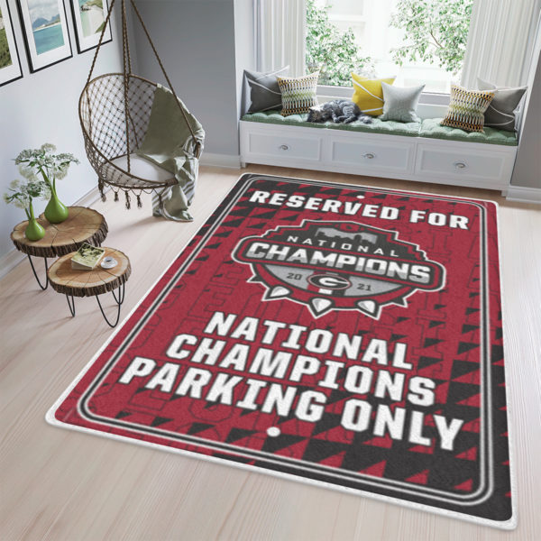 Georgia Bulldogs 2021 2022 Champions National Parking Only Rug Home Decor