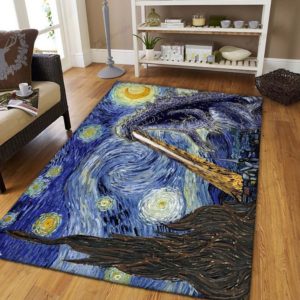 Godzilla Atomic Breath Starry Night Rug Home Decor
