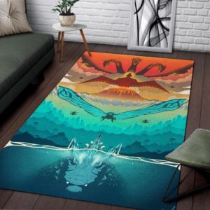 Godzilla Ghidorah Mothra Rodan Monster Area Rug Home Decor