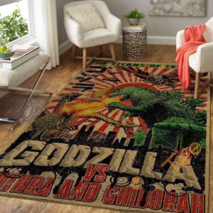 Godzilla vs Mothra and Ghidorah Rug Home Decor