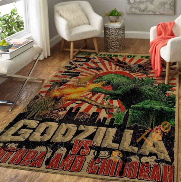 Godzilla vs Mothra and Ghidorah Rug Home Decor