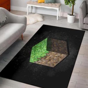Grass Block Minecraft Bedroom Area Rug Design