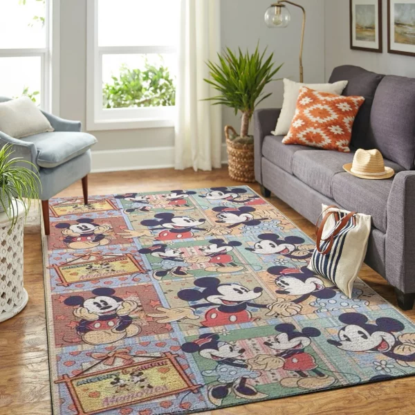 Happy Mickey Mouse And Minnie Mouse Rug Home Decor