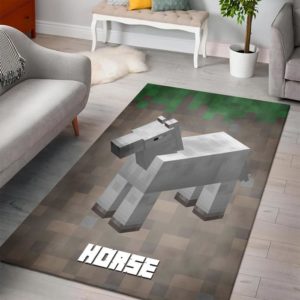 Horse Minecraft Bedroom Area Rug Design