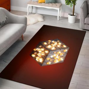 Iron Ore Minecraft Bedroom Area Rug Design