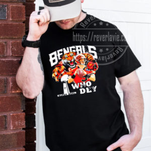 Joe Burrow Who Dey Cincinnati Bengals Champions Super Bowl Signature T-Shirt