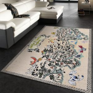 Kanto And Johto Regions Map Pokemon Rug Home Decor