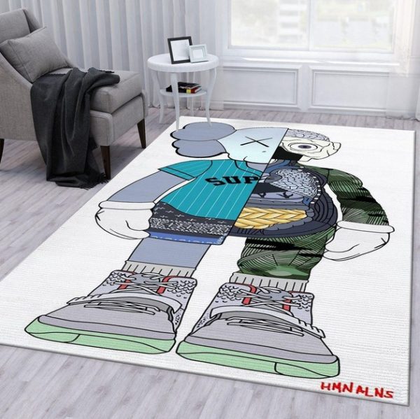 Kaws X Supreme Rug Fashion Brand Area Rug Bedroom Rug