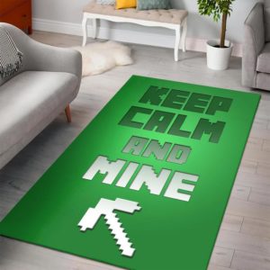 Keep Calm And Mine Minecraft Bedroom Area Rug Design