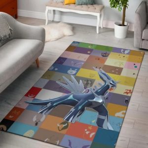 Legendary Mega Dialga Cute Minimalist Pokemon Rug Home Decor