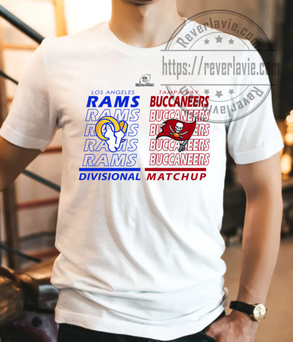 Los Angeles Rams Vs Tampa Bay Buccaneers 2022 Divisional Matchup New Design T-Shirt