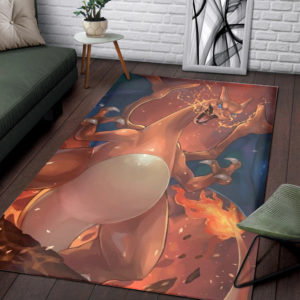 Mega Charizard Pokemon Fan Art Rug Home Decor