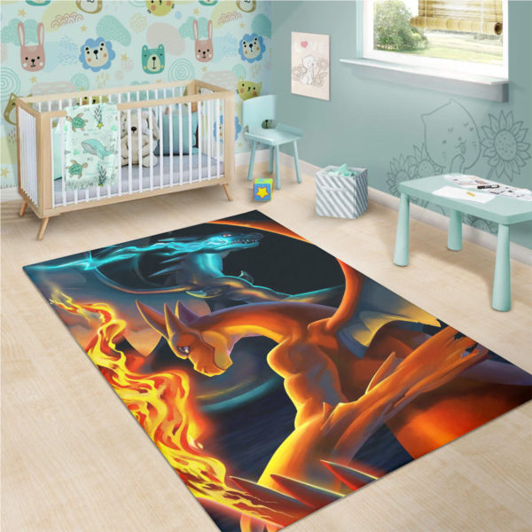 Mega Charizard Pokemon Form Rug Home Decor