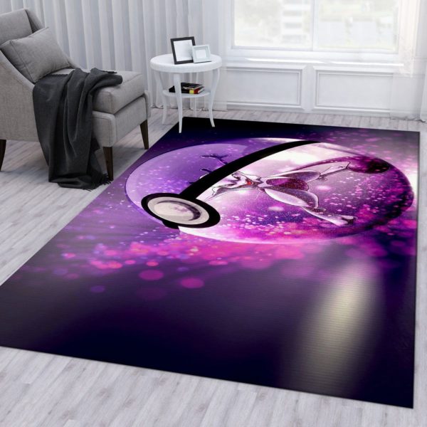 Mewtwo Pokemon Ball Rug Home Decor