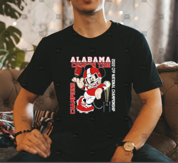 Mickey Mouse Alabama Crimson Tide Wins Champions 2022 CFP National Championship T-Shirt