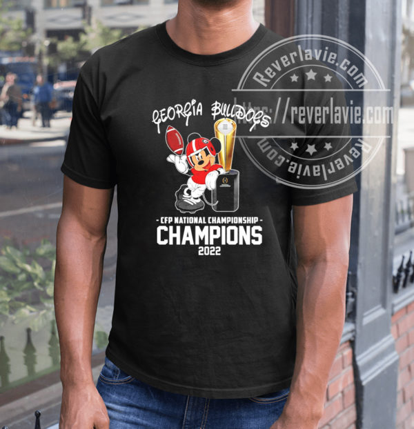 Mickey Mouse Georgia Bulldogs Champions 2022 CFP National Championship T-Shirt