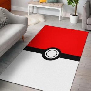 Minimalist Square Pokeball Pokemon Rug Home Decor