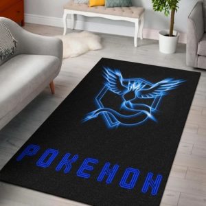 Mystic Symbol Neon Blue Articuno Pokemon Rug Home Decor