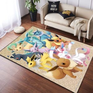 Pokemon Eevee Elvolve Team Rug Home Decor