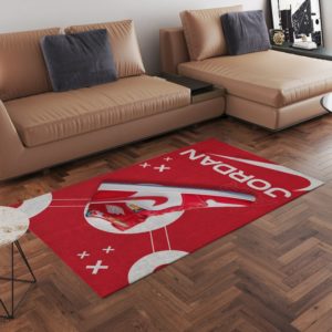 Red Air Jordan Sneaker Rug New Design Home Decor