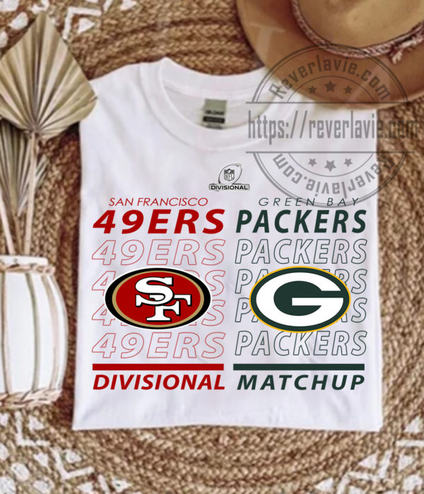 San Francisco 49ers Vs Green Bay Packers 2022 Divisional Matchup T-Shirt