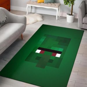 Zombie Villager Minecraft Bedroom Area Rug Design