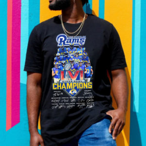2022 Los Angeles Rams Super Bowl LVI Champions Signature T-Shirt