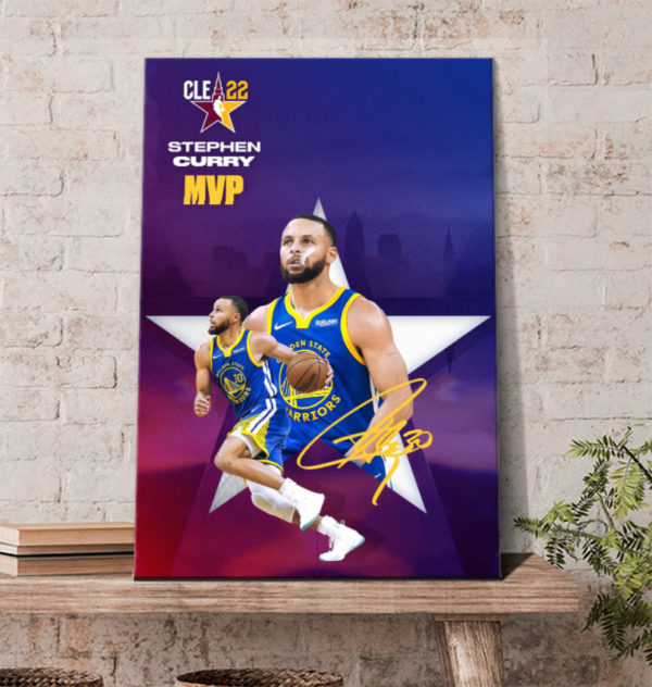 2022 NBA All Star Stephen Curry MVP Signature Poster Canvas