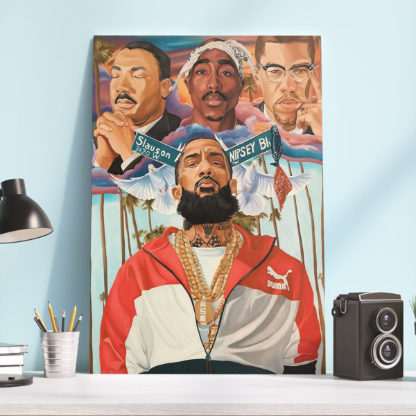 2Pac Nipsey Hussle 90s Hip Hop Poster Canvas