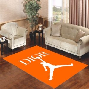 Air Dior Orange Background Area Rug