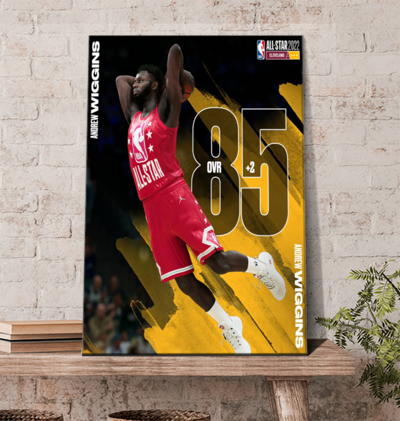 Andrew Wiggins 85 NBA All Star 2022 Poster Canvas Andrew Wiggins 85 NBA All Star 2022 Poster Canvas