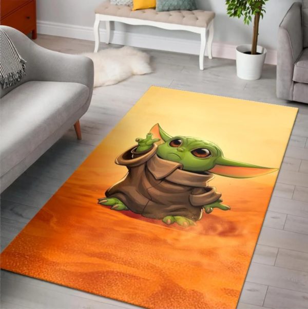 Baby Yoda Cute The Mandalorian Star Wars Area Rug Carpet