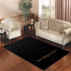 Balenciaga Paris Black Living Area Rug Carpet