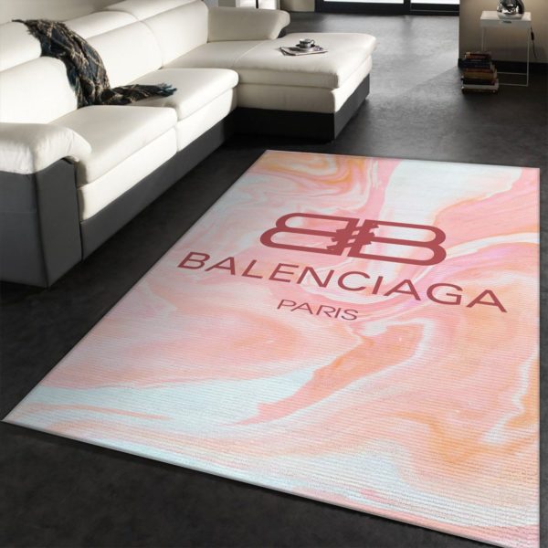 Balenciaga Pink Background Area Rug Carpet