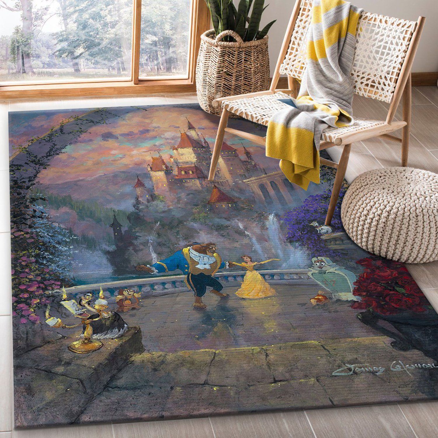 Beast And Belle Forever Disney Area Rug Carpet Beast And Belle Forever Disney Area Rug Carpet