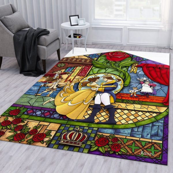 Beauty And The Beast Dancing Disney Area Rug Carpet