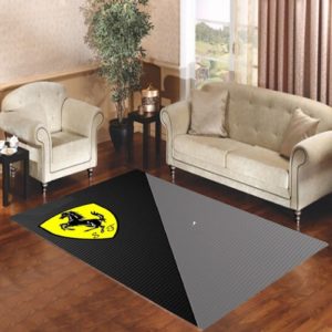 Black White Ferrari Area Carpet Rug For Living Room