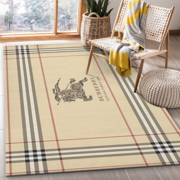 Burberry Plaid Area Rug Carpet
