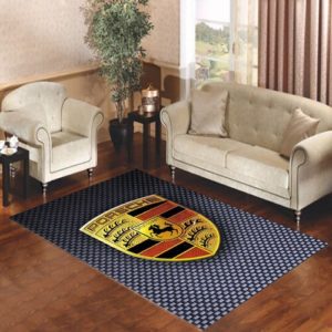 Carbon Porsche Logo Rug Carpet
