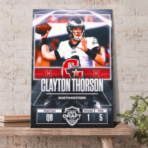 Clayton Thorson Houston Gamblers North Western USFL Draft 2022 Poster Canvas