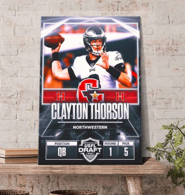 Clayton Thorson Houston Gamblers North Western USFL Draft 2022 Poster Canvas