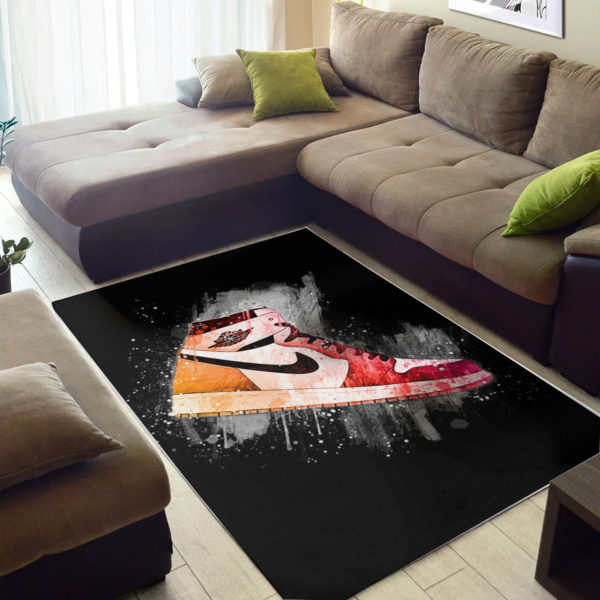Colorful Air Jordan Design Style Sneaker Rug Home Decor